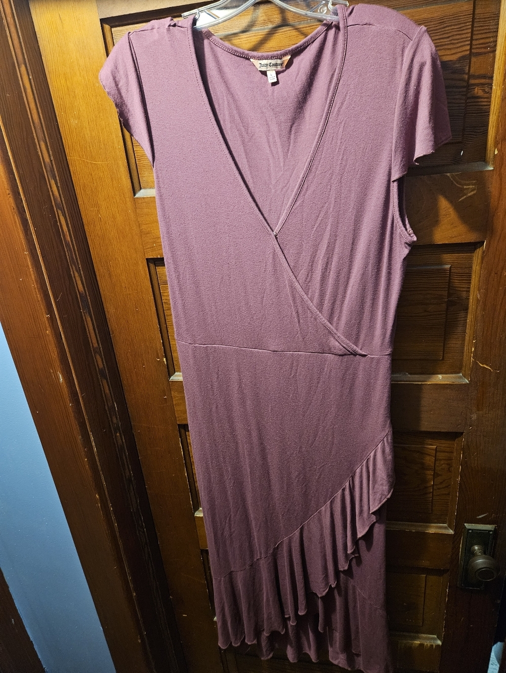 Juicy Couture Dusty Mauve Ruffled Wrap Maxi Dress